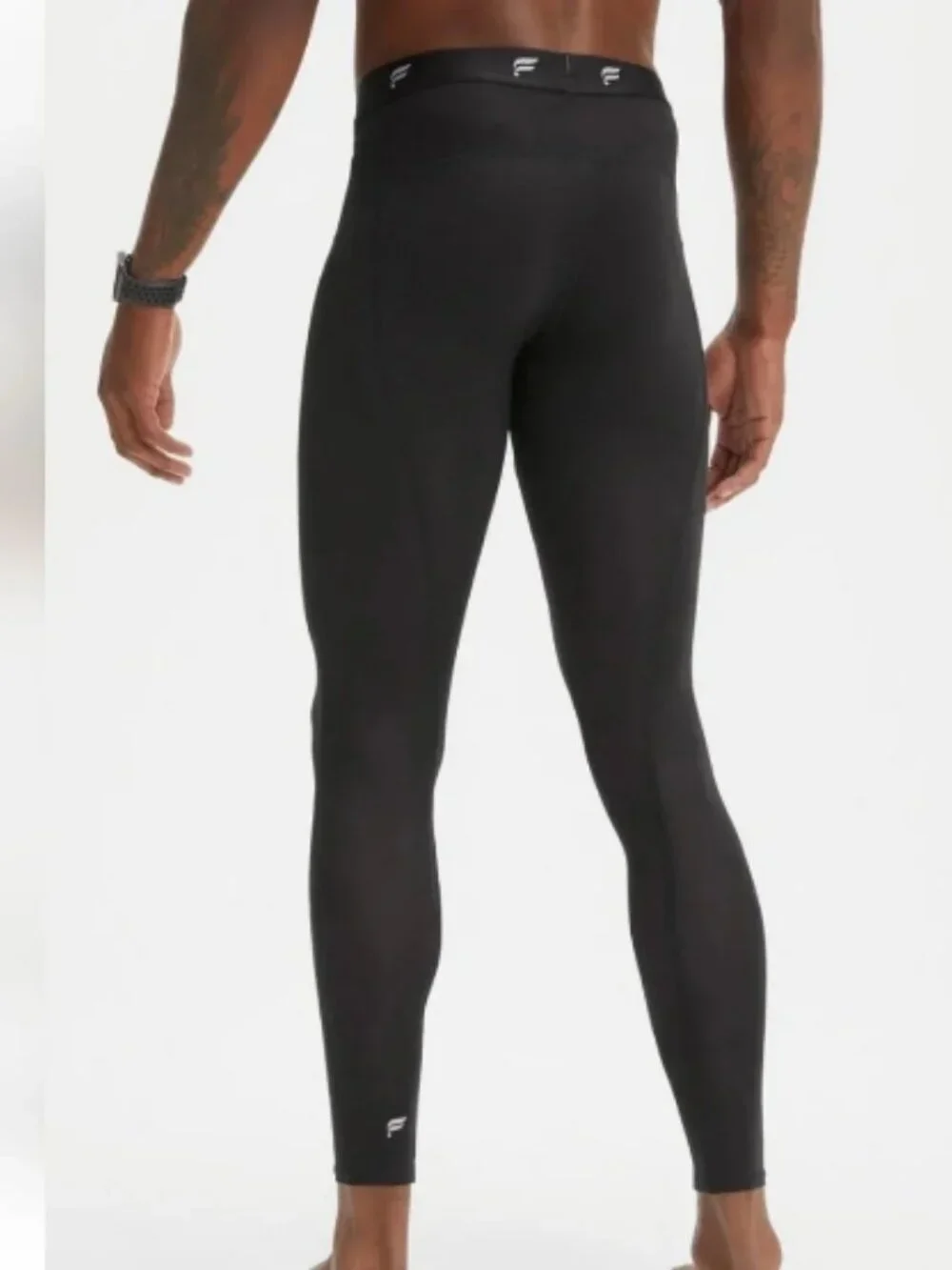 Fabletics Mens Size M NEW The Base Layer Full Length Tight Black Gym Workout Run